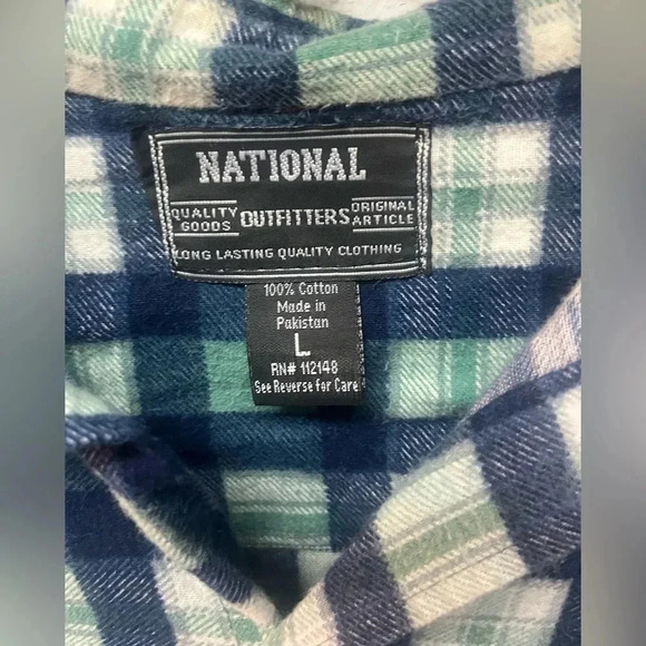 National Outfitters Mens Plaid
Flannel Shirt L Button Up - Picture 3 of 4